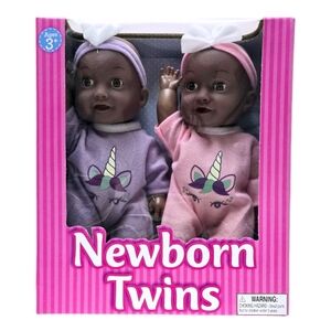 NEW Pack of 2 Baby Dolls Newborn Twins Kids Concepts Girls Doll Toys Gift SetB